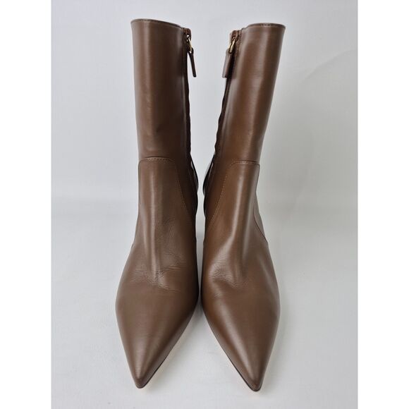 Stuart Weitzman Women's Brown Renegade Point Toe Leather Ankle Boots Size 7.5 - Picture 4 of 7